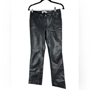 Vintage leather bootcut black pants size 2